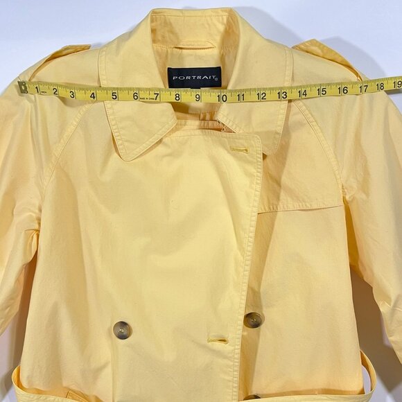Portrait - Women's Size XS - Yellow TrenchCoat Rain Jacket - Padded Shoulders - Picture 8 of 16